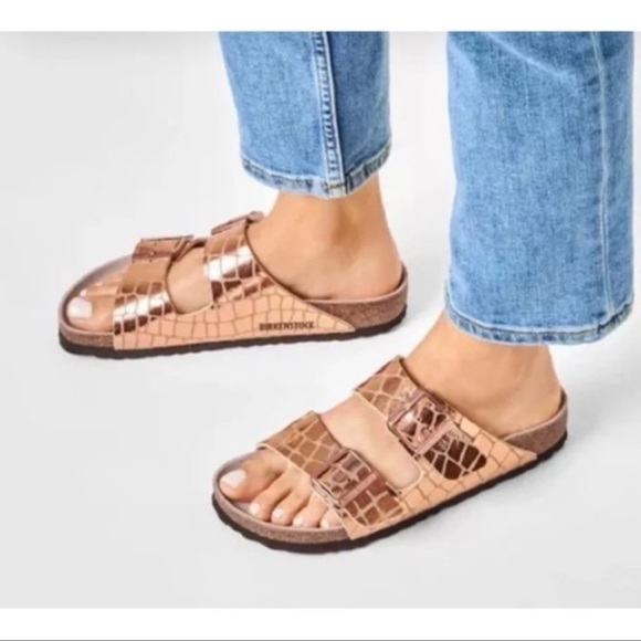 NWT Birkenstock Unisex Adult Arizona Gator Gleam 39 - Picture 1 of 5